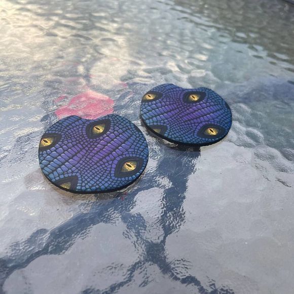 Purple Dragon Eyes Car Coasters 2 Pack - Picture 4 of 9